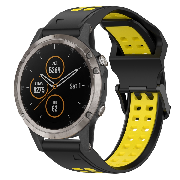 For Garmin Fenix 5X Plus 26mm Two Color Reverse Buckle Silicone