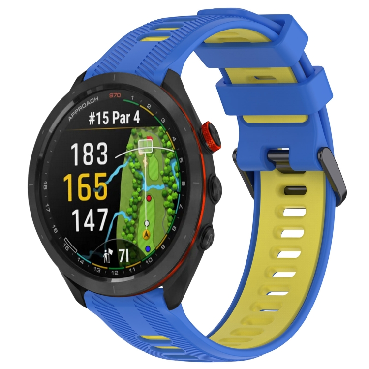 For Garmin Approach S70 47mm Sports Two-Color Silicone Watch Band