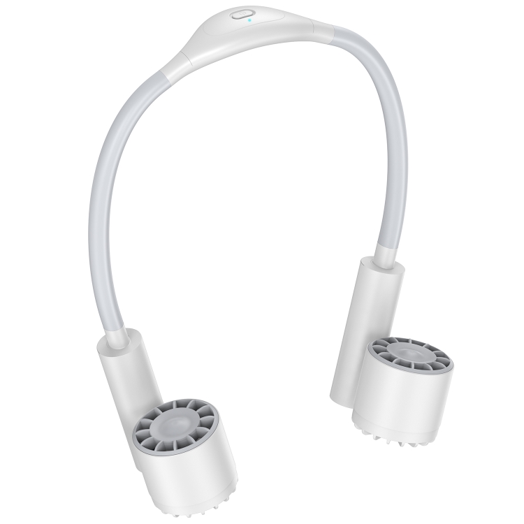 Long Life Twin-head Turbine Bladeless Neck Lazy Sports Fan(White)