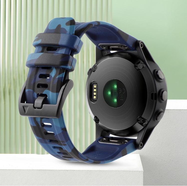 Für Garmin Instinct 2 Solar 22 mm Camouflage-Silikon-Uhrenarmband