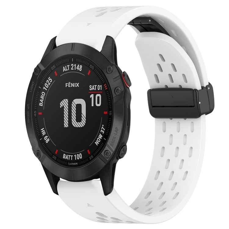Pour Garmin Fenix 6 Pro GPS Bracelet de montre en silicone avec trou de  boucle pliable