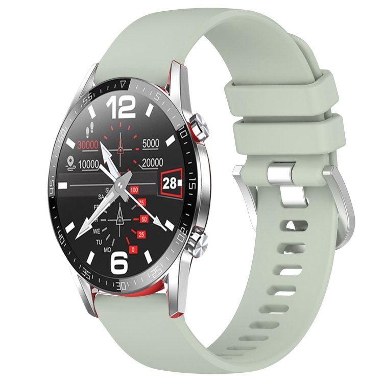 Para Huawei Watch GT4 46 mm 22 mm Correa de reloj de silicona con hebilla  plateada