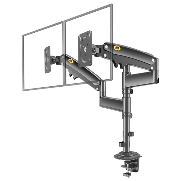 North Bayou Height Adjustable Gas Struct Dual Monitor Desk Stand H180 – NB  TV Mount