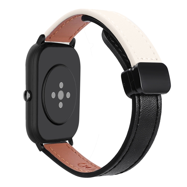 Bracelet de montre en cuir noir 18 mm avec boucle rose gold - Attache