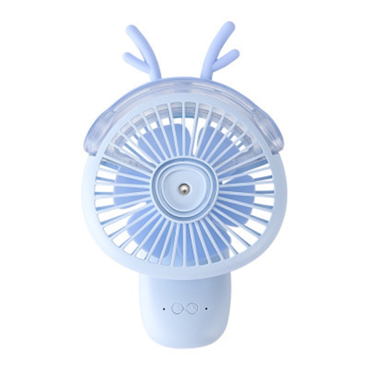 Ventilador de chorro de agua de humidificación de dibujos animados con mini  ventilador plegable de escritorio (azul)