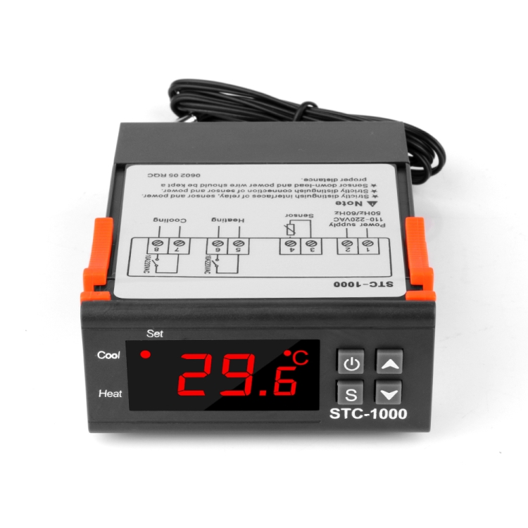 radiador plato casual Controlador de temperatura digital STC-1000 220V termostato regulador de  temperatura LED para relé de incubadora