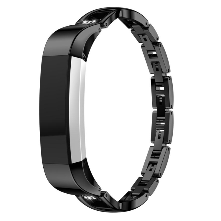 For Fitbit Alta smart watch X shaped Metal Watch Band black