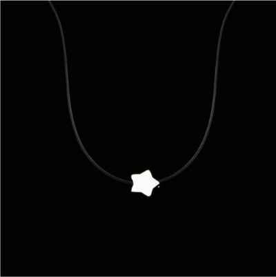 Women Invisible Zircon Mermaid Tears Fishing Line Pendant Necklace Jewelry(Five-pointed  star)