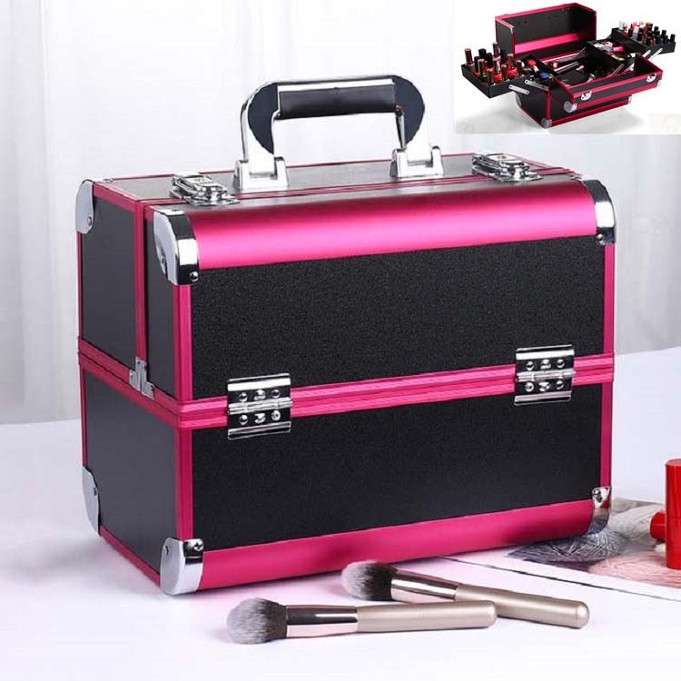 Caja de maquillaje cosmético profesional, caja de accesorios, caja de  herramientas (tamaño mediano, rosa 37*27*11cm) ER