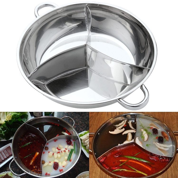 New DIY Shabu Shabu Stainless Steel Hot Pot with Alcohol Burner & Lid  Kitchen Cooking Tools Party Cookware Soup Pot