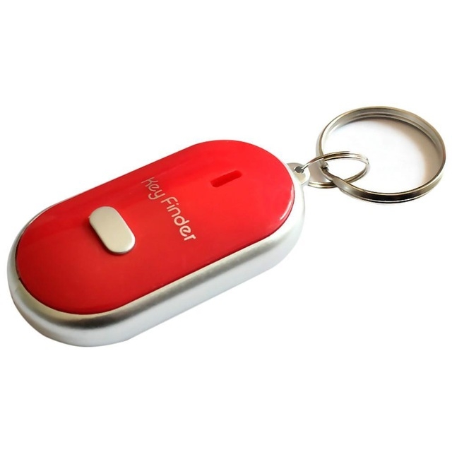 MINI LED Whistle Key Finder Clignotant Beping Beping Lost KeyFinder Locator  Porte-clés pour enfants (rouge)