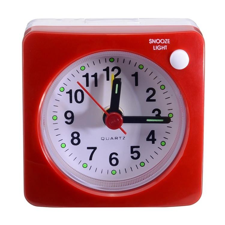 Despertador pequeño de viaje Reloj despertador silencioso de cabecera con  función de luz y repetición (rojo)