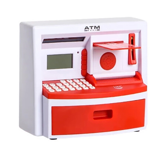 Salvadanaio digitale elettronico di sicurezza Mini bancomat salvadanaio  salvadanaio regalo per bambini (rosso)