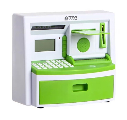 Salvadanaio digitale elettronico di sicurezza Mini bancomat salvadanaio  salvadanaio regalo per bambini (verde)