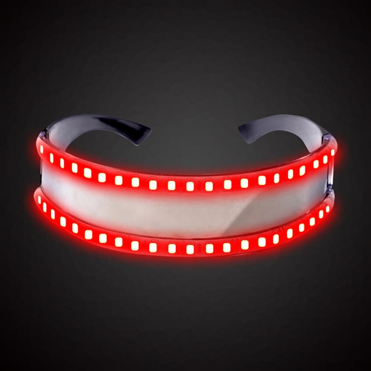 Gafas LED Fiesta luminosa Juguetes clásicos para baile Fiesta de DJ Máscara  Disfraces Accesorios Guantes (resplandor rojo)