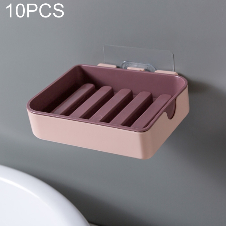 10pcs Self Adhesive Soap Holder With Drainage Stick On Soap Dishes