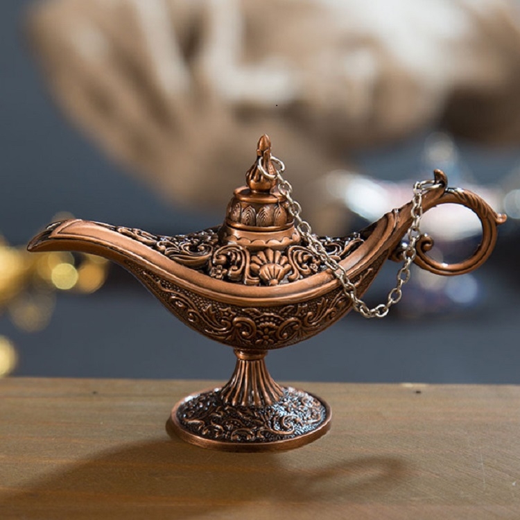 5 SOLID BRASS ALADDIN LAMP - Genie Lamps - INCENSE 
