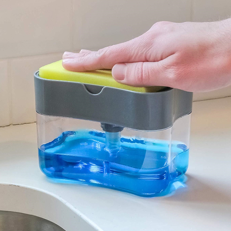 Premere Dispenser di sapone da cucina Detersivo per lavatrice (grigio)
