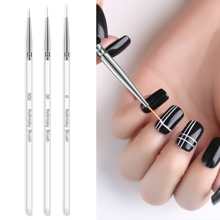 6PCS Nail Brush Set Professional OEM Acrylic Nail Art Polish Flat