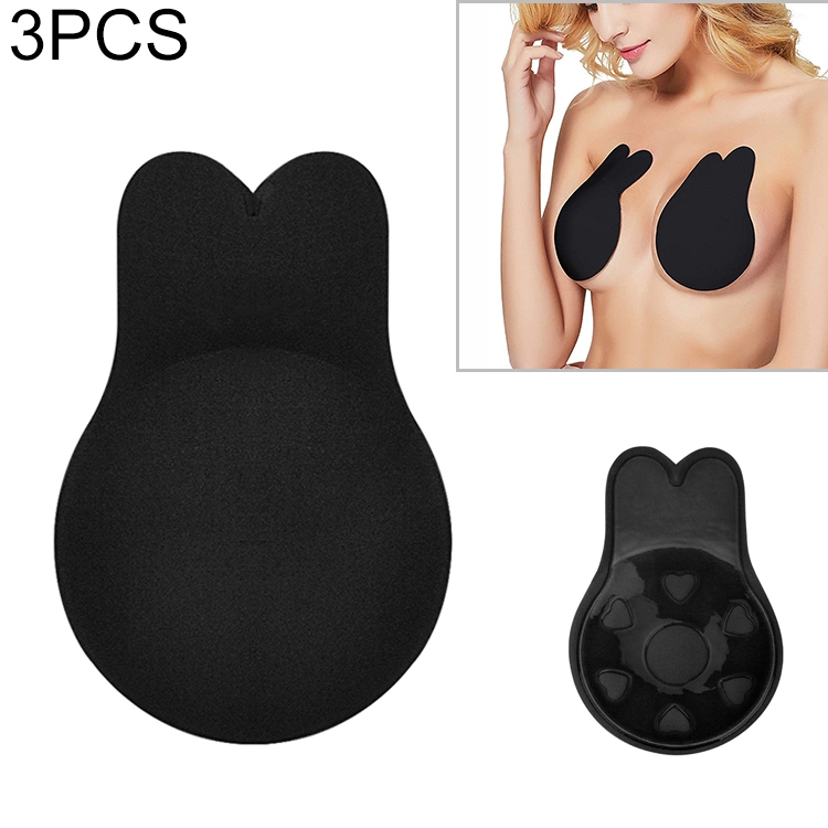 Elaborate Sticky Bra Push Up Lift Adhesive Strapless Rabbit Ears, C-D Cup  *Nude
