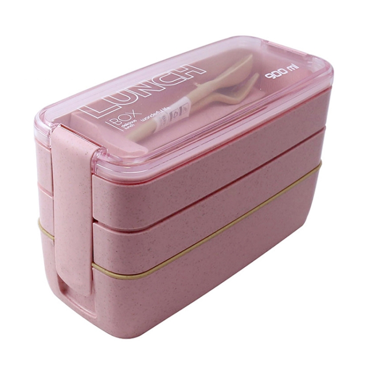 1000Ml Wheat Straw Lunch Box for Kids 3 Layer Leakproof Bento Box with  Compartment Food Container Portable Microwave Lunchbox
