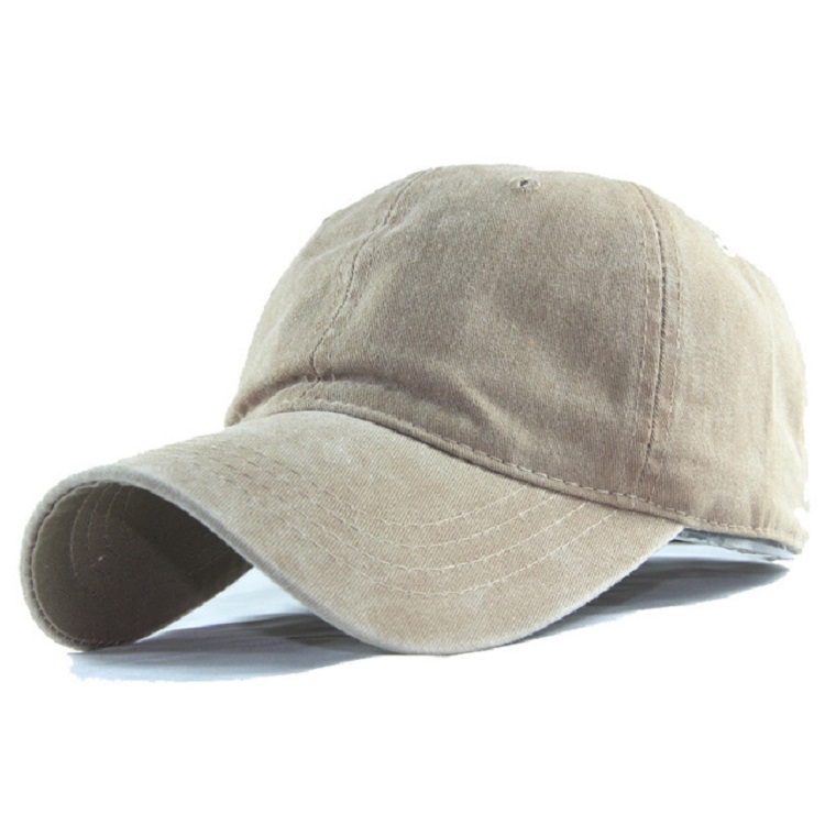 Women Solid Color Washable Purified Cotton Baseball Cap Hip Hop Hat, Size:Adjustable  50-60cm(Khaki)