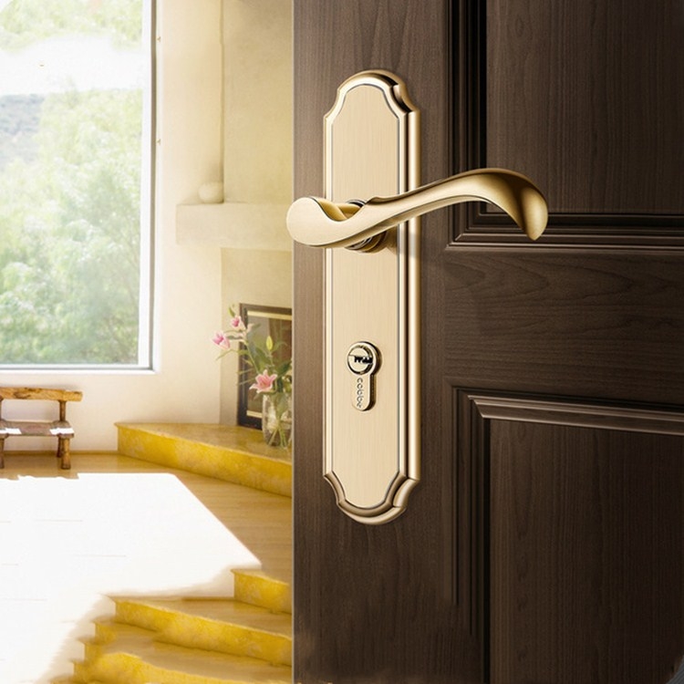 COBBE Serrure de porte intérieure de chambre à coucher Salle de bains  Toilette Poignée de porte silencieuse Serrure universelle domestique,  Couleur: Bronze vert