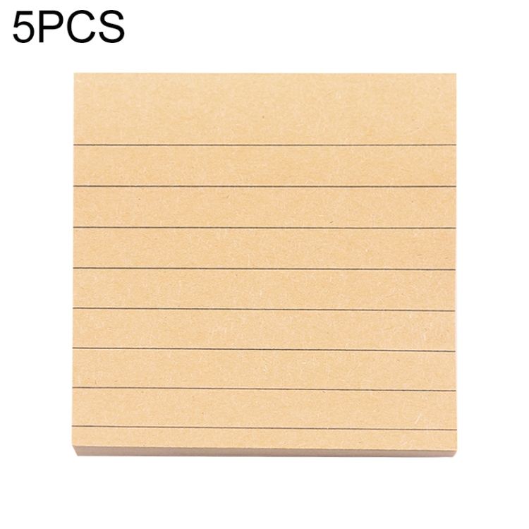 5 PCS Simple Papier Kraft Ligne Horizontale Petit carnet de notes