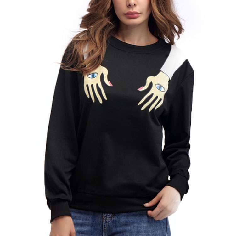 Arm Printed Round Neck Long Sleeve 