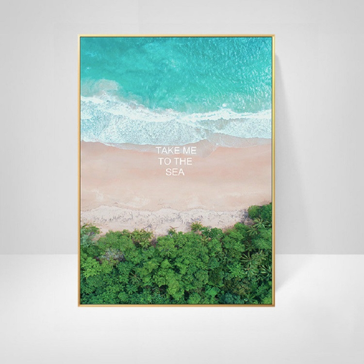 Ocean Landscape Canvas Poster Decoration Home Painting Art Paintings Painting Core, Size:50x75 cm(Beach)