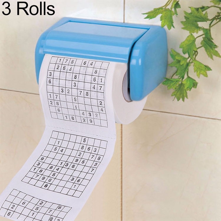 3 rouleaux de papier hygiénique Sudoku créatif en rouleau de