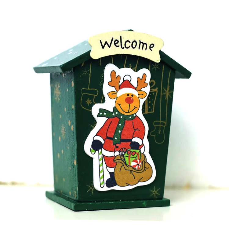 2 piezas de adornos de decoración de alcancía de dibujos animados de madera  creativos navideños (alce