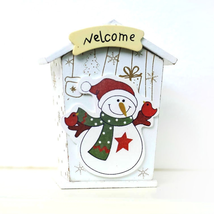 Adornos de decoración de alcancía de dibujos animados de madera creativos  navideños de 2 piezas (muñeco