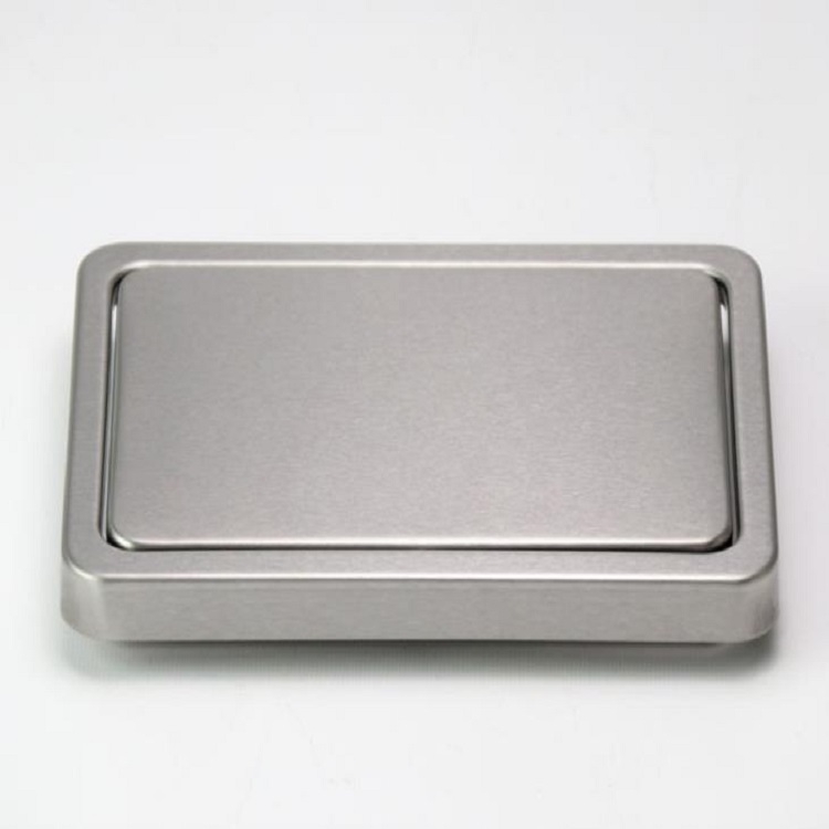 Type Trash Steel Stainless Embedded Cap, Can Countertop Swing Lid Size:Square Kitchen Cover Flip