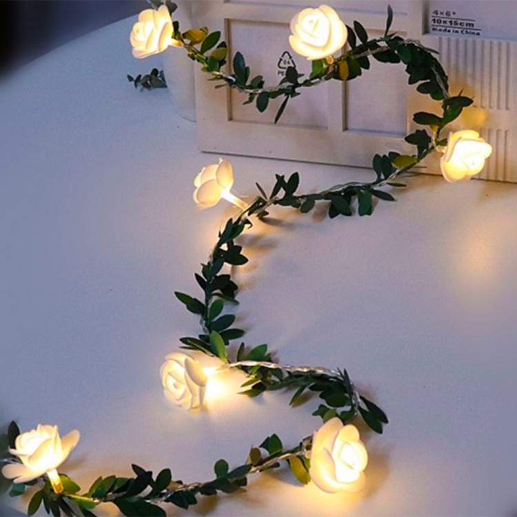 LED Light String Simulation Green Leaf Vine