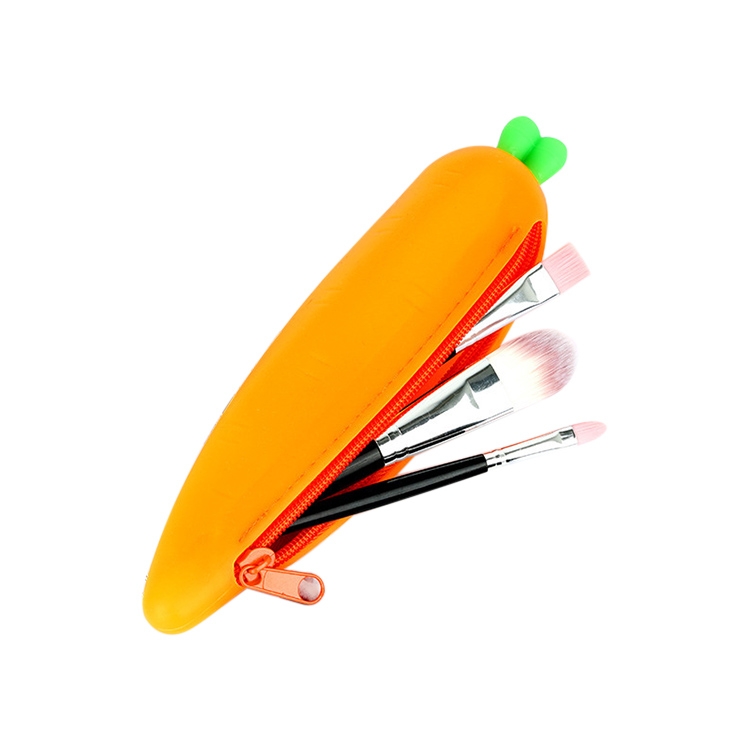 Cute Carrot Soft Plush Type Pencil case Pen Bag Stationery Organizer Zip  Closure