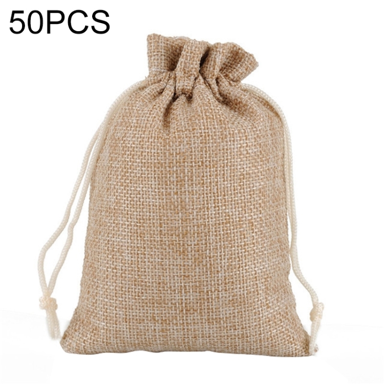 50 bolsas de lino con cordón bolsa de yute bolsa de almacenamiento para bodas regalos reutilizables fiestas 