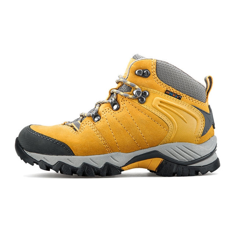 Female High Top Waterproof Outdoor Non-slip Hiking Shoes Hunting Climbing  Wearproof Sports Shoe(Yellow)