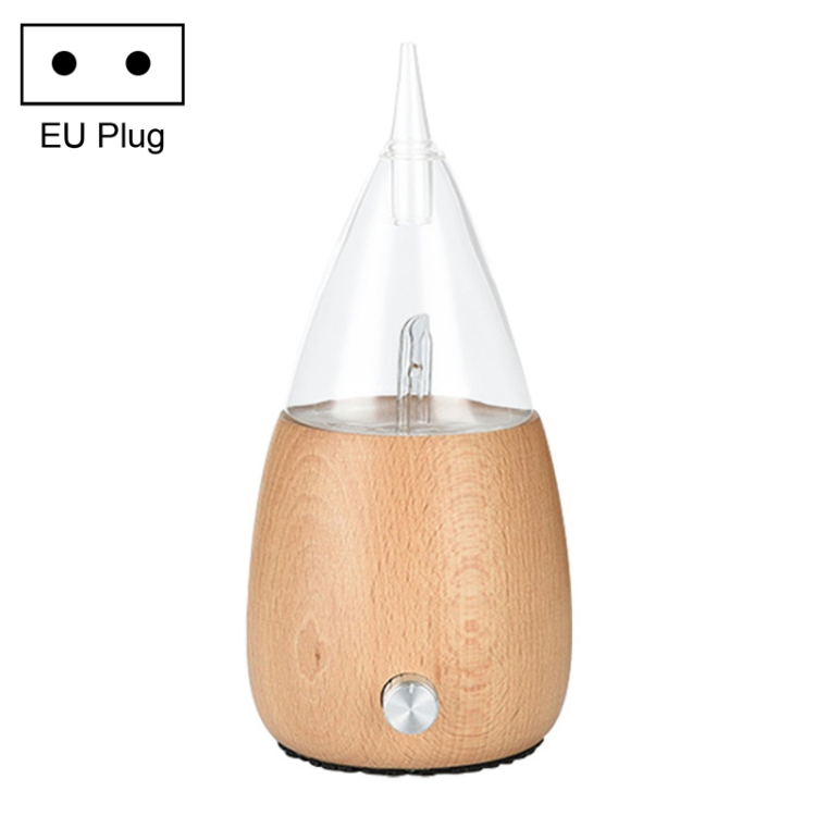 Wasserloser Diffusor Ätherisches Öl Spray Holz Glas Aromatherapie  Luftbefeuchter, Steckertyp: EU-Stecker (helle Holzmaserung)