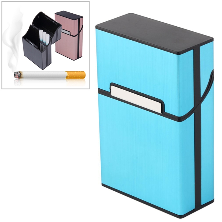 Étui à cigarettes en aluminium brossé, boîte rigide et support