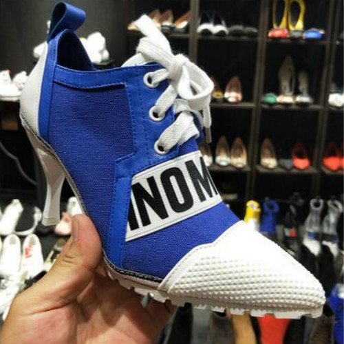 pointed toe canvas sneakers