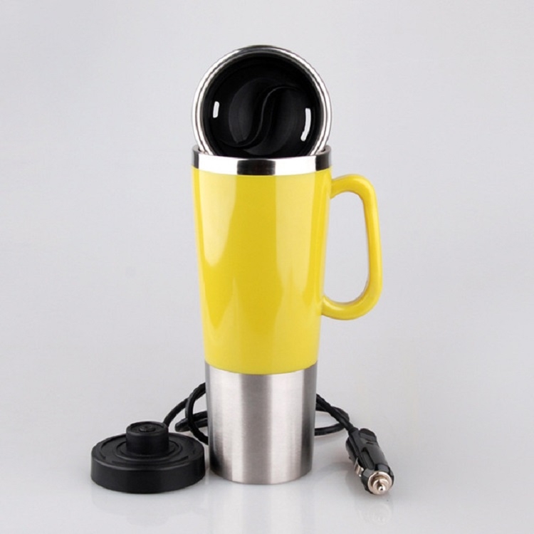 12V 450ml Steel Vehicle Heating Cup Electric Heating Car Kettle Coffee  Heated Mug USB Heating Car Coffee Mug Thermos Cup