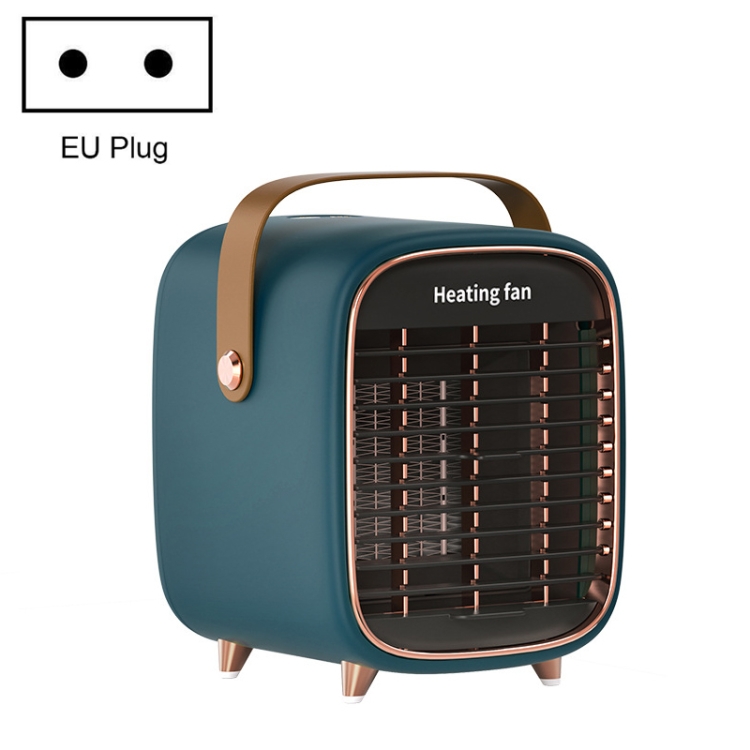 X-02 Home Office Desktop Mini Heater With Night Light, Plug Type:EU Plug(Dark Green)