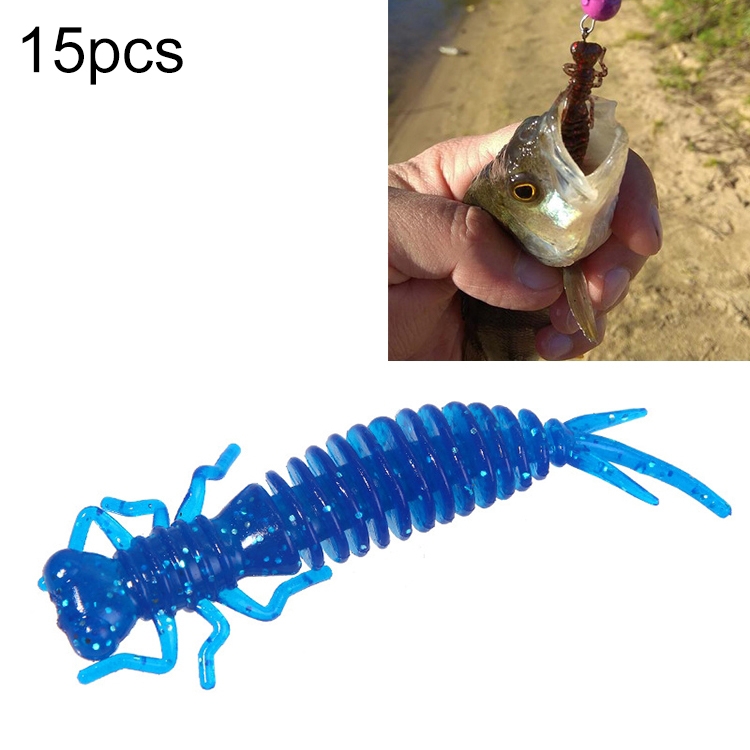 15pcs 2 Inch Artificial Glow Fishing Shrimp Baits Soft Shrimp