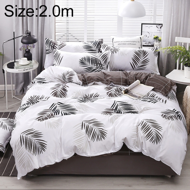 4 PCS/Set Bedding Set Happy Family Pattern Duvet Cover Flat Sheet  Pillowcase Set, Size:2M(