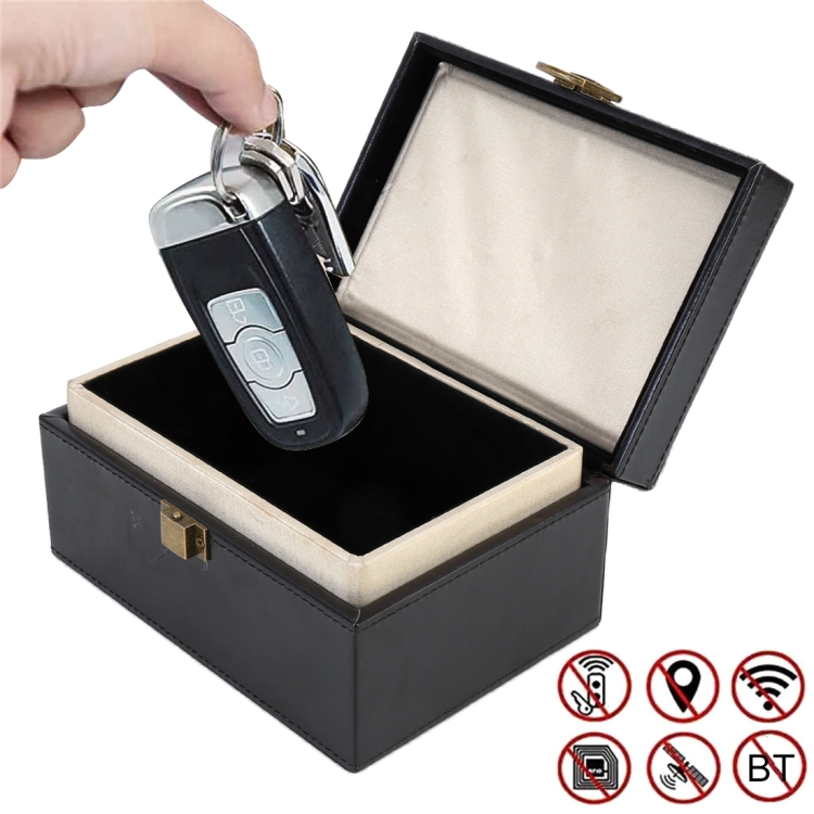 Boîte de protection de signal RFID Boîte de téléphone portable anti-démagnétisation  pour clé de voiture (fibre de carbone)