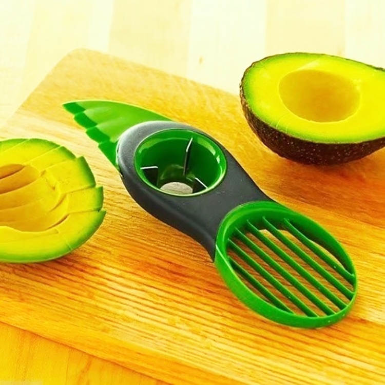 1pc Dual-purpose Avocado Slicer Tool Made Of Green Plastic