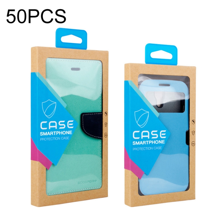 50 PCS Kraft Paper Phone Case Leather Case Packaging Box Size