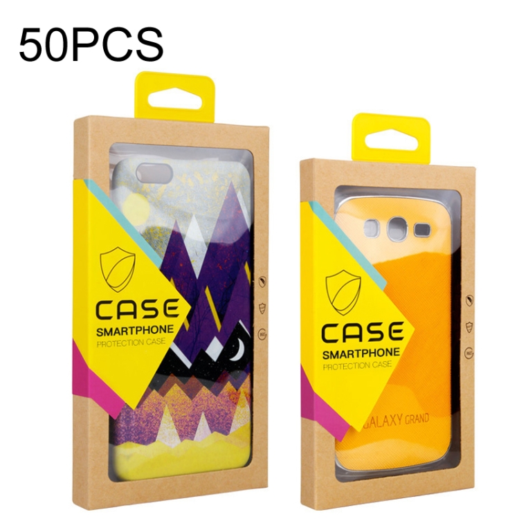 50 PCS Kraft Paper Phone Case Leather Case Packaging Box Size S