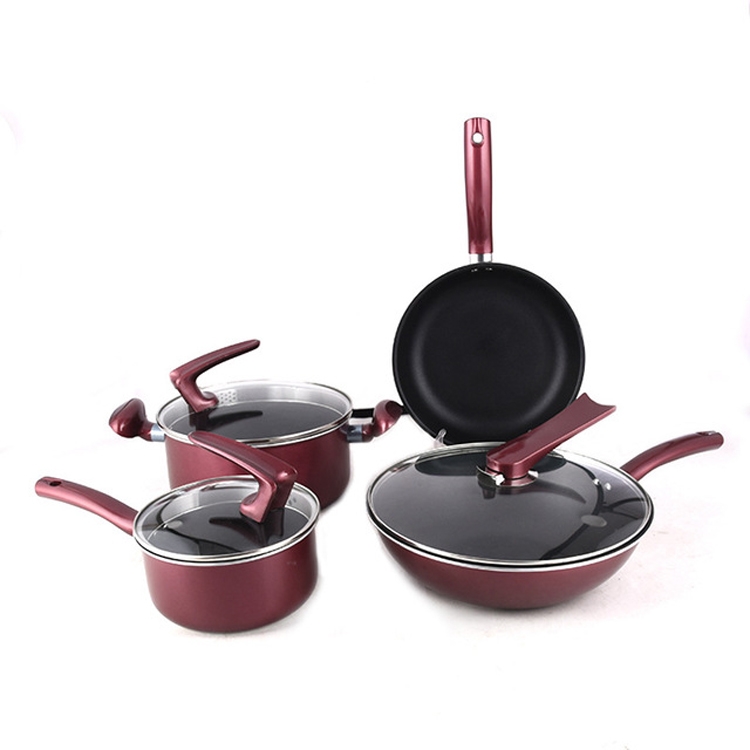Ins Cookware 7 In 1 Household Nonstick Cookware Wok Soup Pot Pan Set